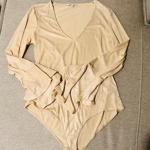 Charlotte Russe | Shimmer Gold Bodysuit
